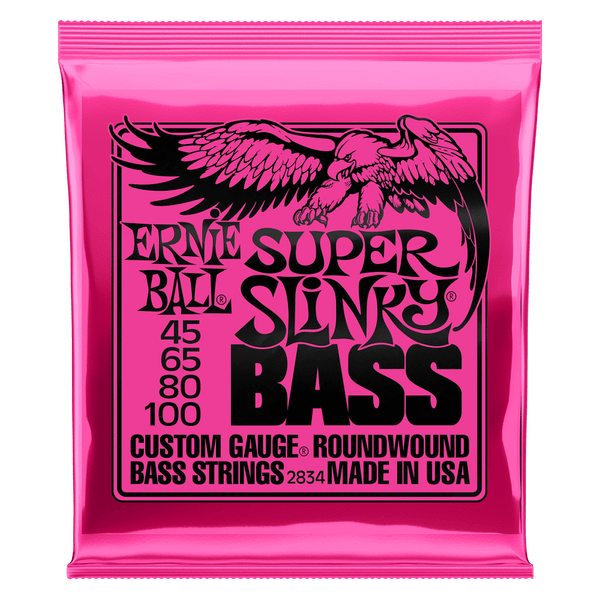 Ernie Ball Super Slinky Nickel Wound Electric Bass Strings - 45-100